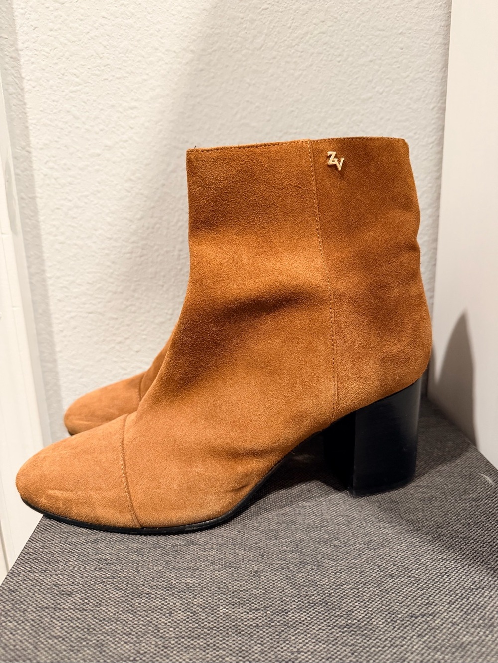 Zadig & Voltaire Suede 3inch  Ankle Boots - Cognac